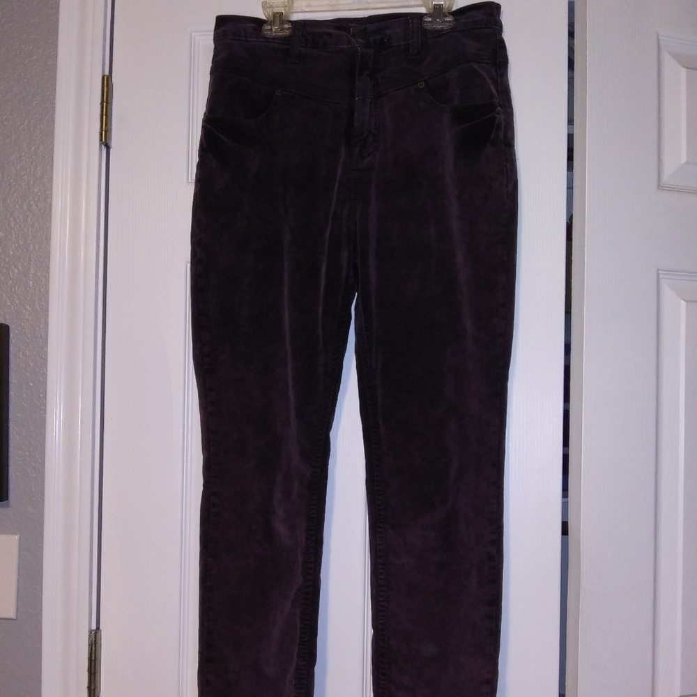 High Waisted Purple Velvet Pants